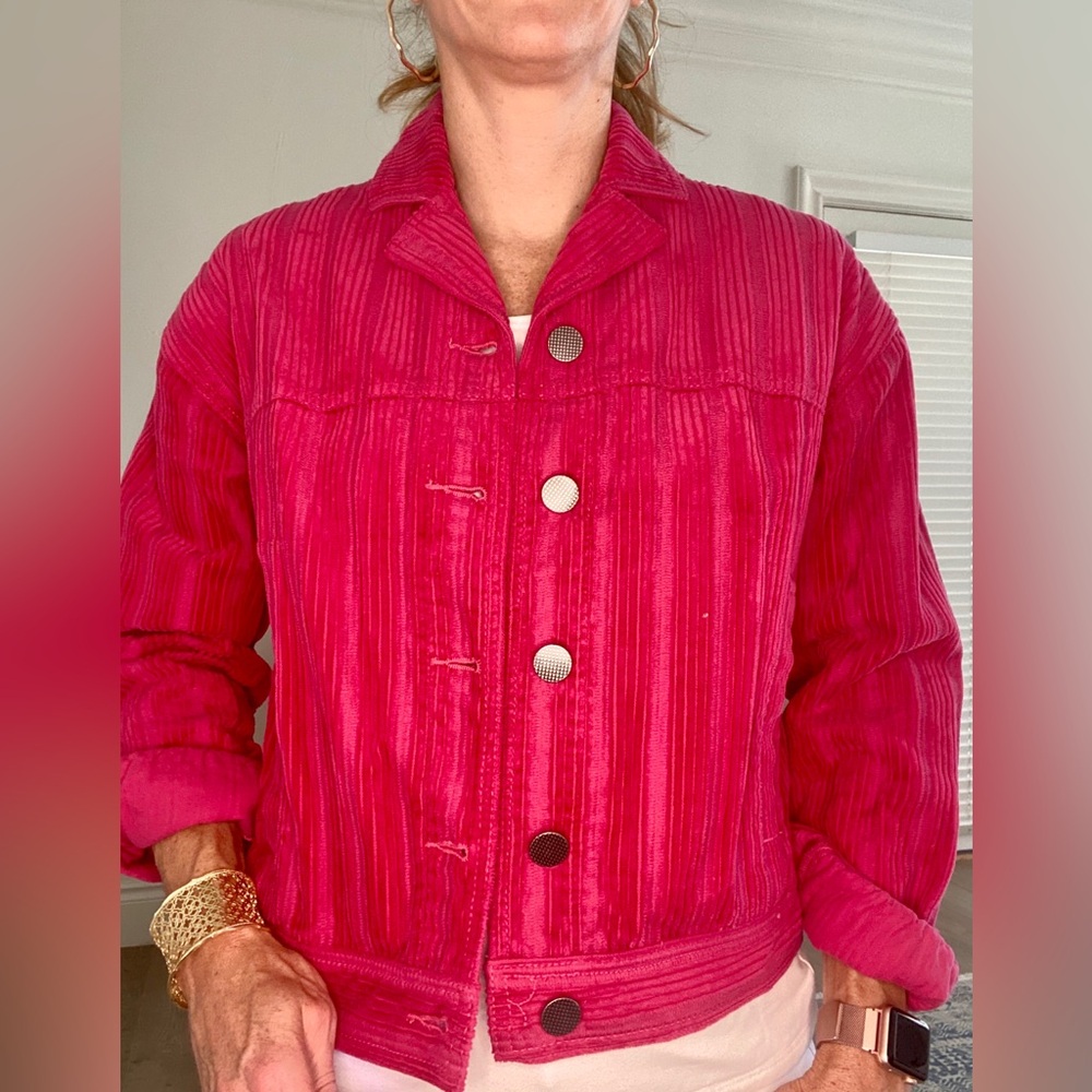 Cabi dark pink corduroy jacket